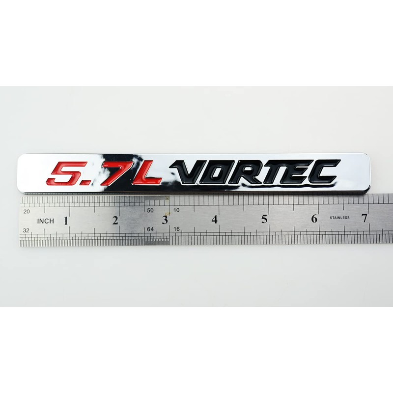 Pair Set 5.7L Vortec Hood Emblems Engine 3D Badge 3D
