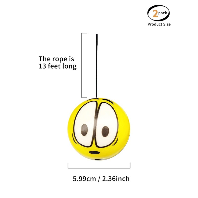 luvilly2PCS Yellow Garage Smiling Face Ball for Parking, Parking Aids