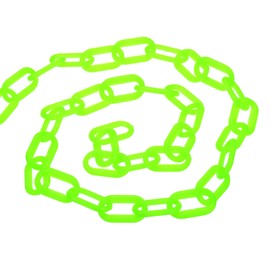 PATIKIL 0.2" Diameter 20' Length Plastic Chain Barrier Safety Link Chain Station for Driveway Elevator Parking Crowd Control Green