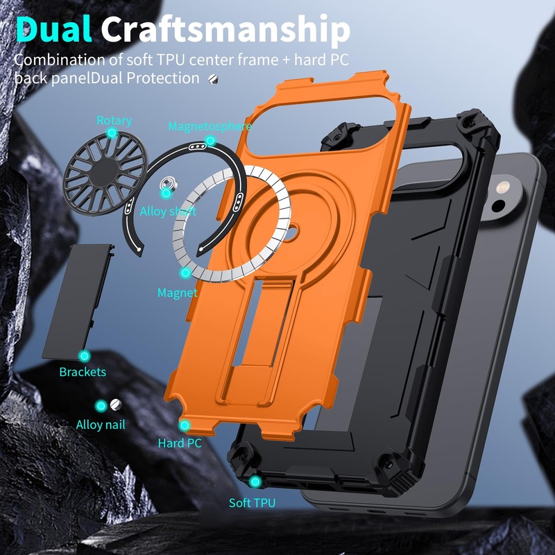 DAWEIXEAU Magnetic Case for Pixel 10 Pro XL,Built-in Metal Stand