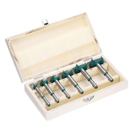 HARFINGTON 6pcs Forstner Drill Bit Set 15/20/25/30/35/40mm (19/32" 25/32" 1" 1-3/16" 1-3/8" 1-9/16") Carbide Tip Wood Drill Bits Hole Opener for Hinge Drilling Woodworking with Wood Box