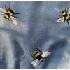 LilyRosa® Bee Scarf Bumble Bees Pattern Design Print Grey Navy