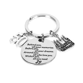 50th Birthday Gifts for Women Men Happy Birthday Keychain for Mom Dad 50th Bday Gifts for Uncle Aunt 50 yr Old Birthday Presents Keychains for Family Friend