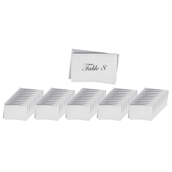 Blank White Fold Over Embossed Premium Heavy Weight Enclosure Cards