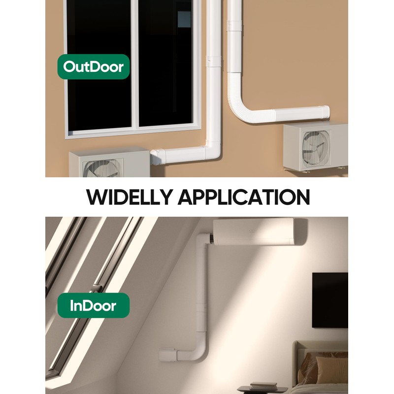 Plusluck 3" 22.5Ft Mini Split Line Set Cover, PVC Ductless