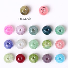 132PCS Natural Stone Beads 12MM Smooth Round Agate Gemstone Beads Spacer Beading Colorful Loose Beads Charms for DIY Bracelet Necklace Earrings Jewelry Making