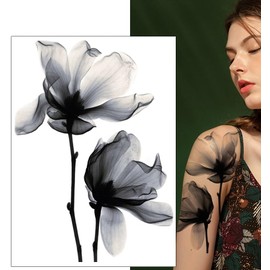 2 Sheets Temporary X-Ray Flower Tattoo Flowers Tattoo Temporary Tattoos KM205x2