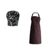 Chef Hat Apron Set, Solid Color Cotton Adjustable with Pocket