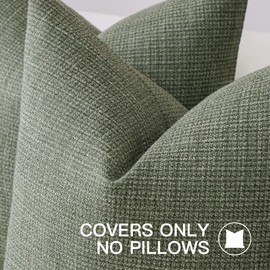 Artscope Set of 1 Cushion Cover, Plain Throw Cushion Cover, Linen Cushion Covers, 40 x 60 cm, Modern Decorative Cushion Cover Set, Cushion Case for Sofa, Bedroom, Home Decor, Grey Green