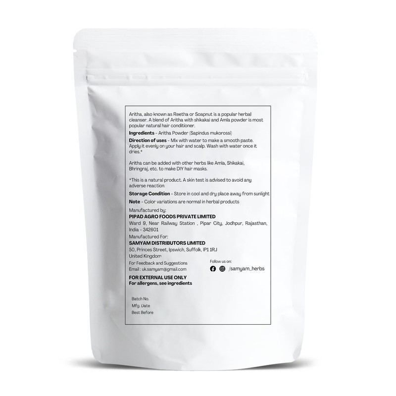SAMYAM Aritha/Reetha (Soapnut) Powder - 500g Pack | Natural Hair