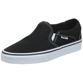 Vans Women's Asher Trainers, Canvas Black White, 7
