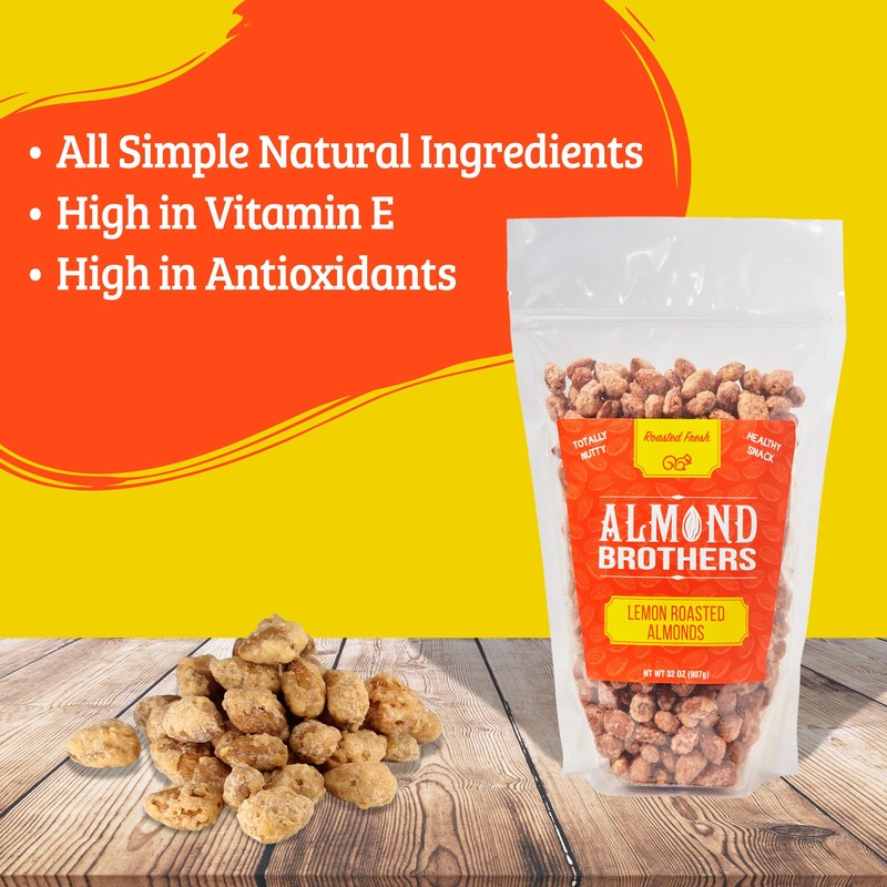 Almond Brothers Roasted Almonds - 2 lb Bag - Hand