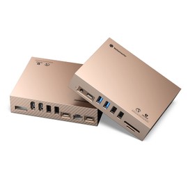 Yottamaster 15-in-1 DisplayLink Docking Station for MacBook M1/M2, USB C Triple Display DisplayLink Docking Station with 2 HDMI+1 DisplayPort,100W PD Charge, 8 USB Ports,Ethernet,Audio,TF/SD [DS04R]