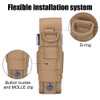 Molle Flashlight Holster, Tactical Torch Holder with Side Elastic Storage