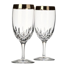 Waterford Lismore Essence Platinum Band Iced Beverage Pair