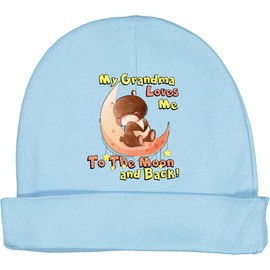 inktastic My Grandma Loves Me to The Moon and Back Baby Beanie Hat Small Light Blue 351ea