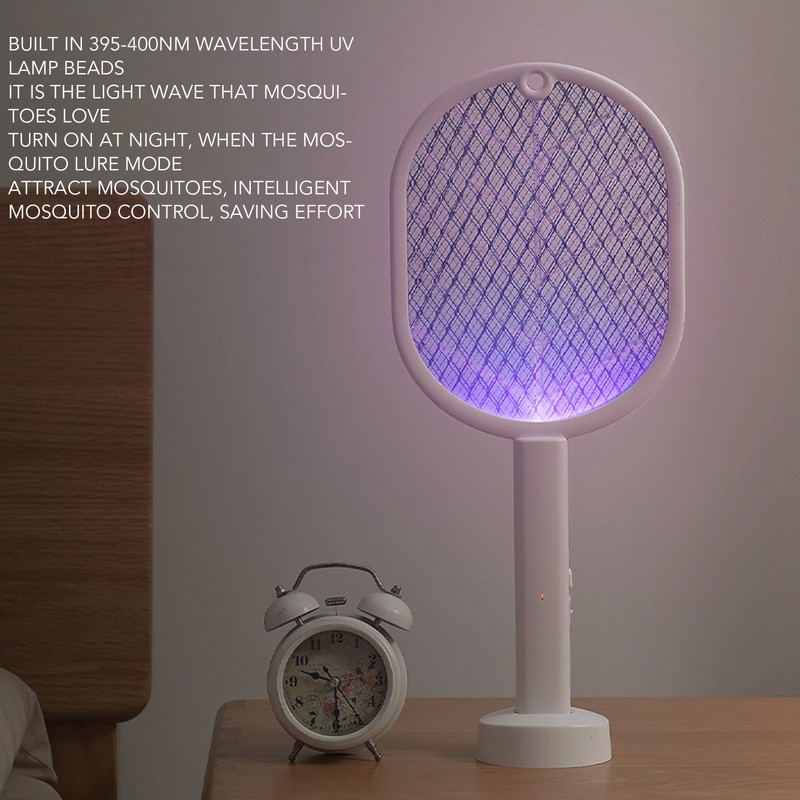 Electric Fly Swatter USB Charging Purple Light 3 Layers Safety