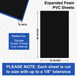 Duco Closed Cell PVC Foam Board Plastic Sheets - (Pack of 16) USA-Made 1/8 Inch Thick, 12" x 24" Matte Black Expanded PVC Board - D.I.Y. Signage, Displays, & Scale Models - PVC Foam Board 3mm