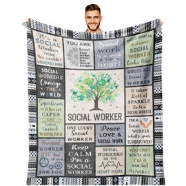 JUCIPAY Social Worker Gifts, Social Worker Appreciation Gifts, Gifts for Social Workers Blanket 60''x50'', School Social Worker Gifts, Social Worker Office Decor, Social Worker Birthday Gifts