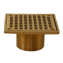 Jones Stephens D6094PB 4" Polished Brass Lacquer Coat Square Spud Strainer