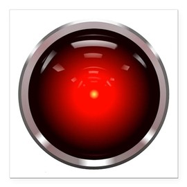 CafePress HAL 9000 Eye Square Car Magnet 3 X 3 Square Car Magnet, Magnetic Bumper Display