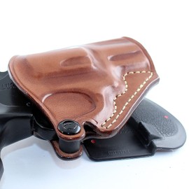 Premium Leather OWB Paddle Holster Open Top Fits, Ruger LCR Revolver 38 SPL. 1.87''BBL, Right Hand Draw, Brown Color #1036#