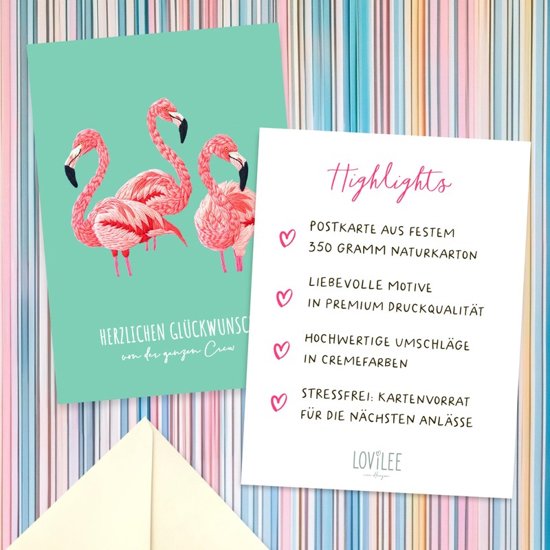 LOViLEE® 10 x postcards, greetings cards, party mix