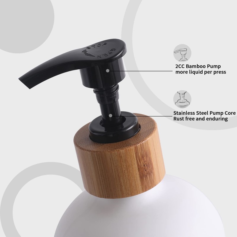 MOMEEMO Bamboo Soap Dispenser Pump Replacement - 2-Pack- Fits MOMEEMO