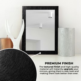 VViViD Beast Etched Brushed Black Mirror Border Vinyl Tape (2.25" x 35ft), Self Adhesive, Easy Installation, Picture Frame, Bathroom Decor, Living Room Decoration, Waterproof Film