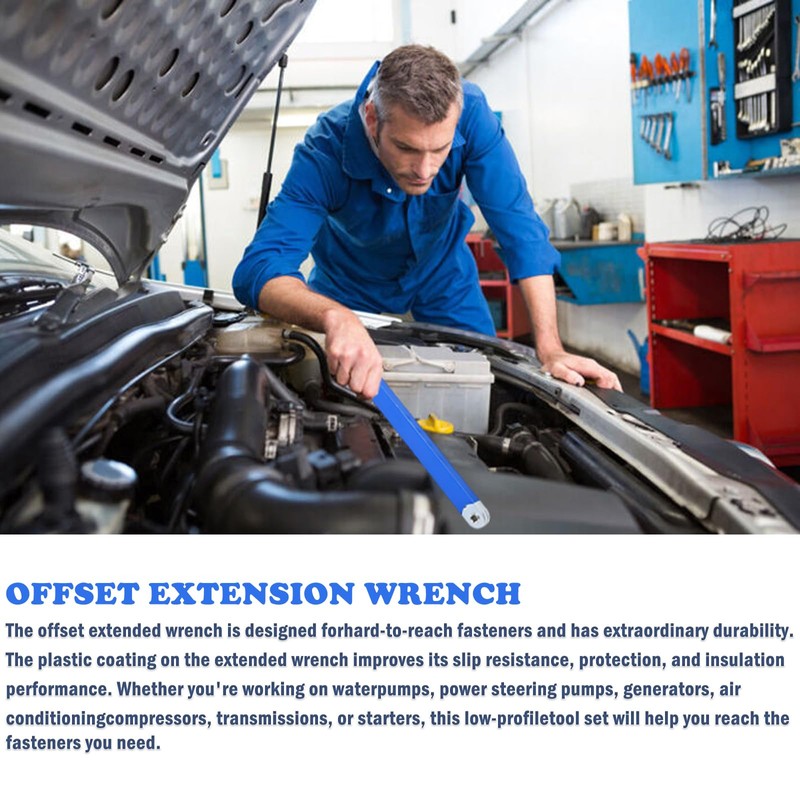 COMATIP Offset Extension Wrench Set, Impact-Ready Socket Wrench Tool with