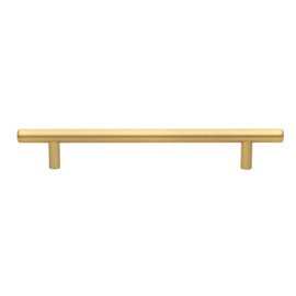 GlideRite 6-5/16 in. 160mm Center to Center Solid Cabinet Bar Pull Long Handle, Satin Gold, 5003-160