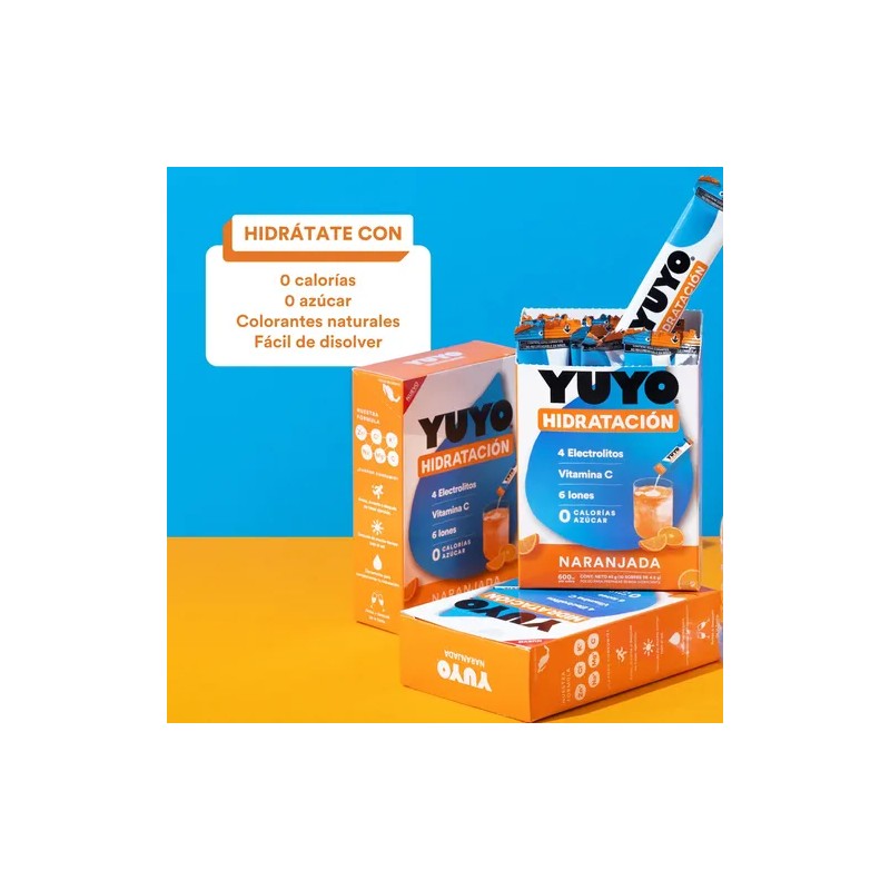 Pack 80 Unidades Yuyo Vitaminas Naranja Electrolitos