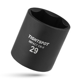 TIGHTSPOT 1/2 Inch Drive - 29mm Shallow Impact Socket with Anti-Rounding 6 Point Design, Heat-Treated CRV Steel, Metric