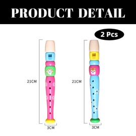 2 Pcs Plastic Recorders for Children Beginners, Recorder Instrument Colorful Toy Trumpet Flute Instrument Music Sound Toys for Boys and Girls Early Education Stage Performance Prop