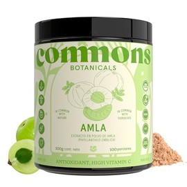 Commons Adaptógenos - AMLA - Extracto Puro en Polvo 100 gr - Suplemento Natural - Tónico para la Piel y Cabello - Vitamina C - Antiinflamatorio y Anti