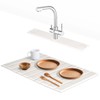 QUEENLINK 2-in-1 Diatomite Drying Set-Large Foldable Drying Mat and Sink