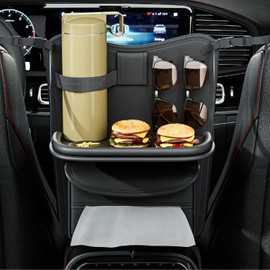 Rupse Car Organiser Between Front Seats, Car Seat Gap Organiser, Car Back Seat Organiser, Car Storage Bag with Dining Table Board, Water Cup Holder