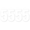 Pack of 4 White Bin Stickers Number - 5 Waterproof