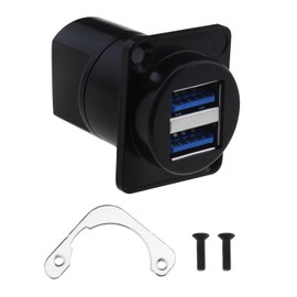 Create idea USB 3.0 Female to Female Coupler Female Dual USB 3.0 Panel Connector Panel Mount Pass Through Adapter Transfer Speed 5.0Gbps