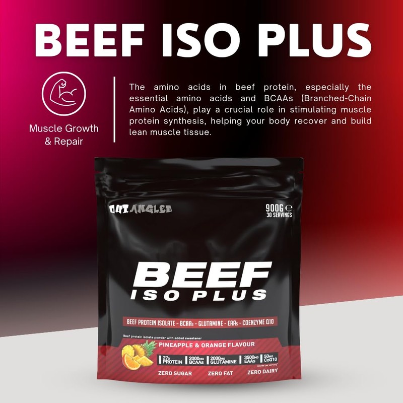 OUT ANGLED Beef Iso Plus, Beef Protein Isolate Powder, High