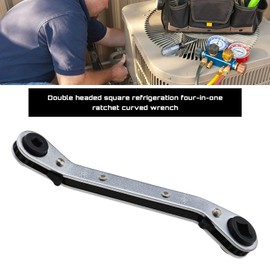 Create idea Square Ratchet Wrench 4-in-1 Switchable Wrench HVAC Maintenance Bend Wrench for Heating Air Conditioning Refrigerators Freezers Installation