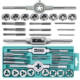 Yuentoen 20-Piece Thread Cutter Set, Alloy Steel Thread Cutting Set, Metric M3-M12 Tap and Die Set with Tap Wrench