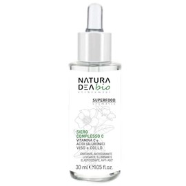 NaturaDea Organic Serum with Vitamin C and Hyaluronic Acids - Anti-Age, Moisturising, Antioxidant, Smoothing, Brightening, Elastic, for Face and Neck, Superfood, Vegan, Dermatologicament