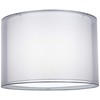 Silver and White Double Sheer Medium Drum Lamp Shade 16"