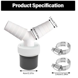 Dishwasher and Washing Machine Drain Adapter with Outlet for Pipe Diameter 40 mm and Input Diameter 19-23 mm, Drain Hose Adapter, Drain Hose End Piece, Washing Machine Dishwasher Connection Drain