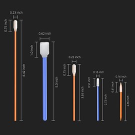 Wellgler's 5.11" Foam Cleaning swabs, for Electronics, Cameras, Optical Lenses or Inkjet Printers, Print Heads Cleaning（50pcs）