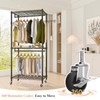 Exglobol Heavy Duty Rolling Wheels Portable Metal Garment Rack,
