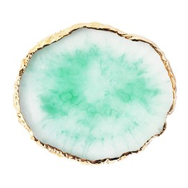 Nail Art Palette Stone,Resin Nail Art Palette,Nail Art Painting Mixed Color Palette Gold Edge Nail Gel Color Makeup Display