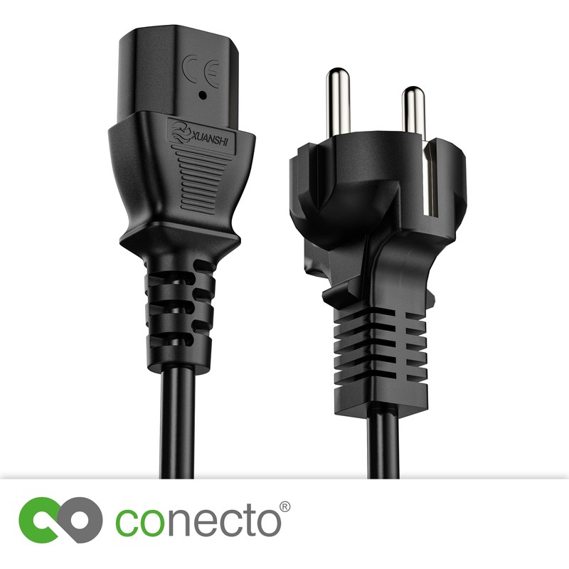 conecto Power Cable IEC Cable 3-Pin 5.0 m Protective Contact