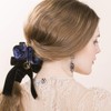 EILY ILY [Floral Gift Box] Bi-color Satin Scrunchie (Royal Navy)
